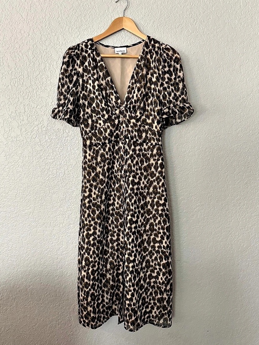 hearthloom Animal Print Midi Dress Size Small